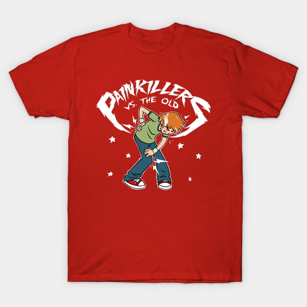 Painkillers vs The Old - Funny Comic Parody T-Shirt by Studio Mootant